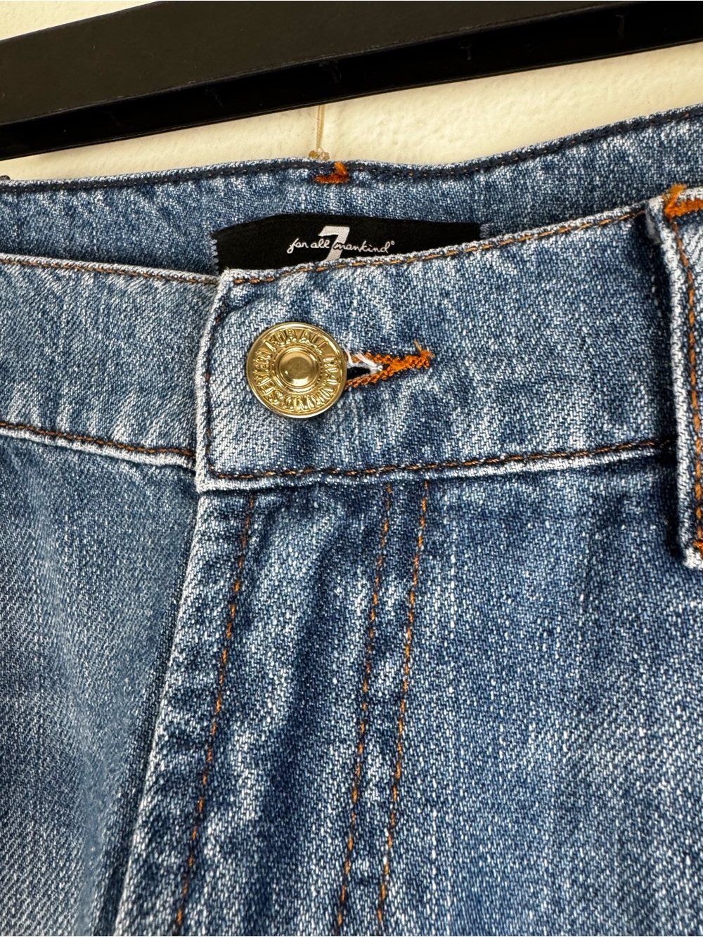 7 For All Mankind High Rise Wide Leg Trouser Jeans Medium Blue 30 - Picture 8 of 14